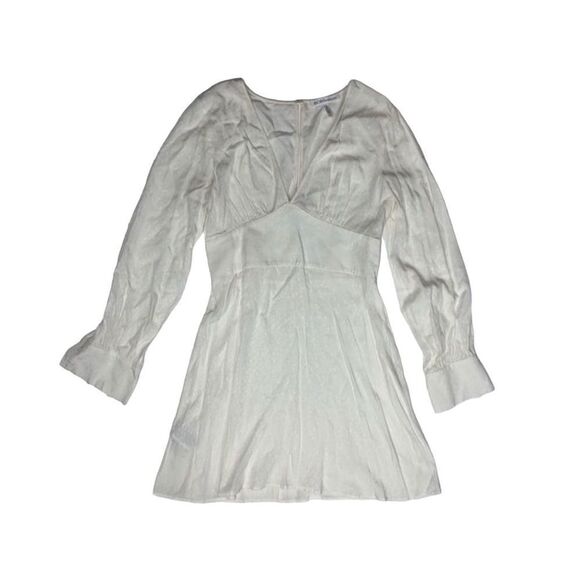 Bcbgeneration Ivory Empire Waist V-Neck Mini Dress Size S Nwot - Picture 1 of 12